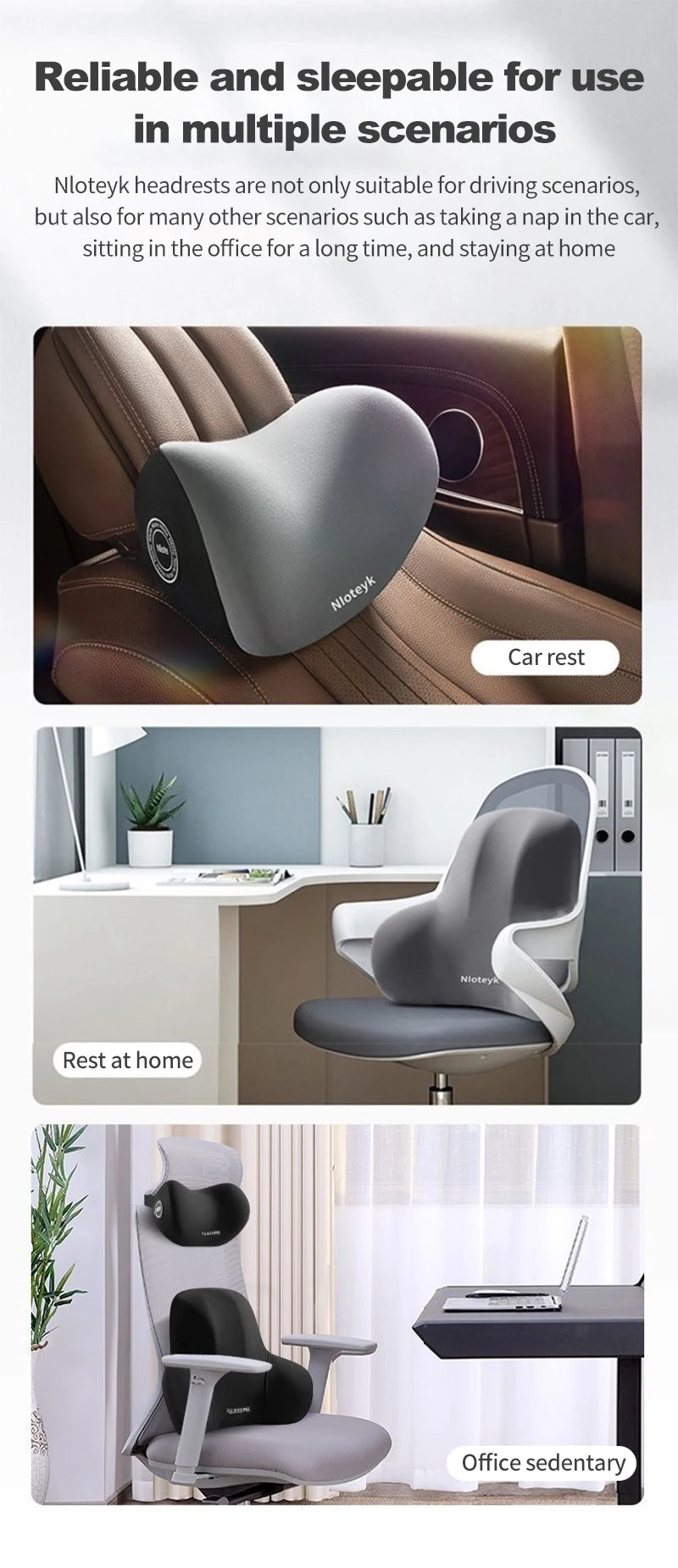 Car Headrest Backrest Memory Foam Cushion